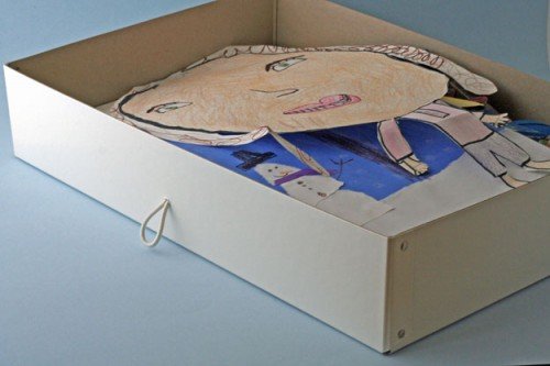 box of child's artwork box of child's artwork