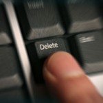 pressing the delete key pressing the delete key