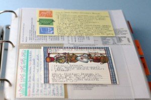organized recipe binder pages