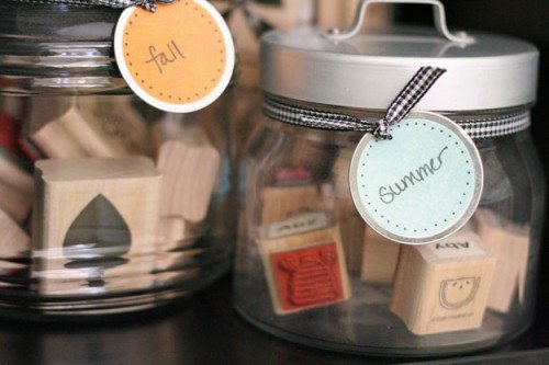 glass jars storing stamps glass jars storing stamps