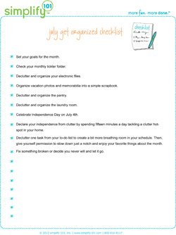 july get organized checklist