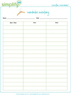 printable organizing lists