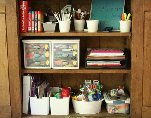 organized homework station organized homework station