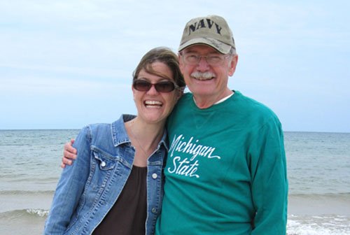 Aby and Dad at Beach Aby and Dad at Beach