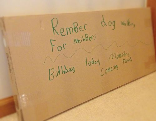 box used as memo board