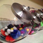 Organize Kids Craft Supplies in Glass Candy Jars