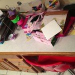 messy kids craft desk